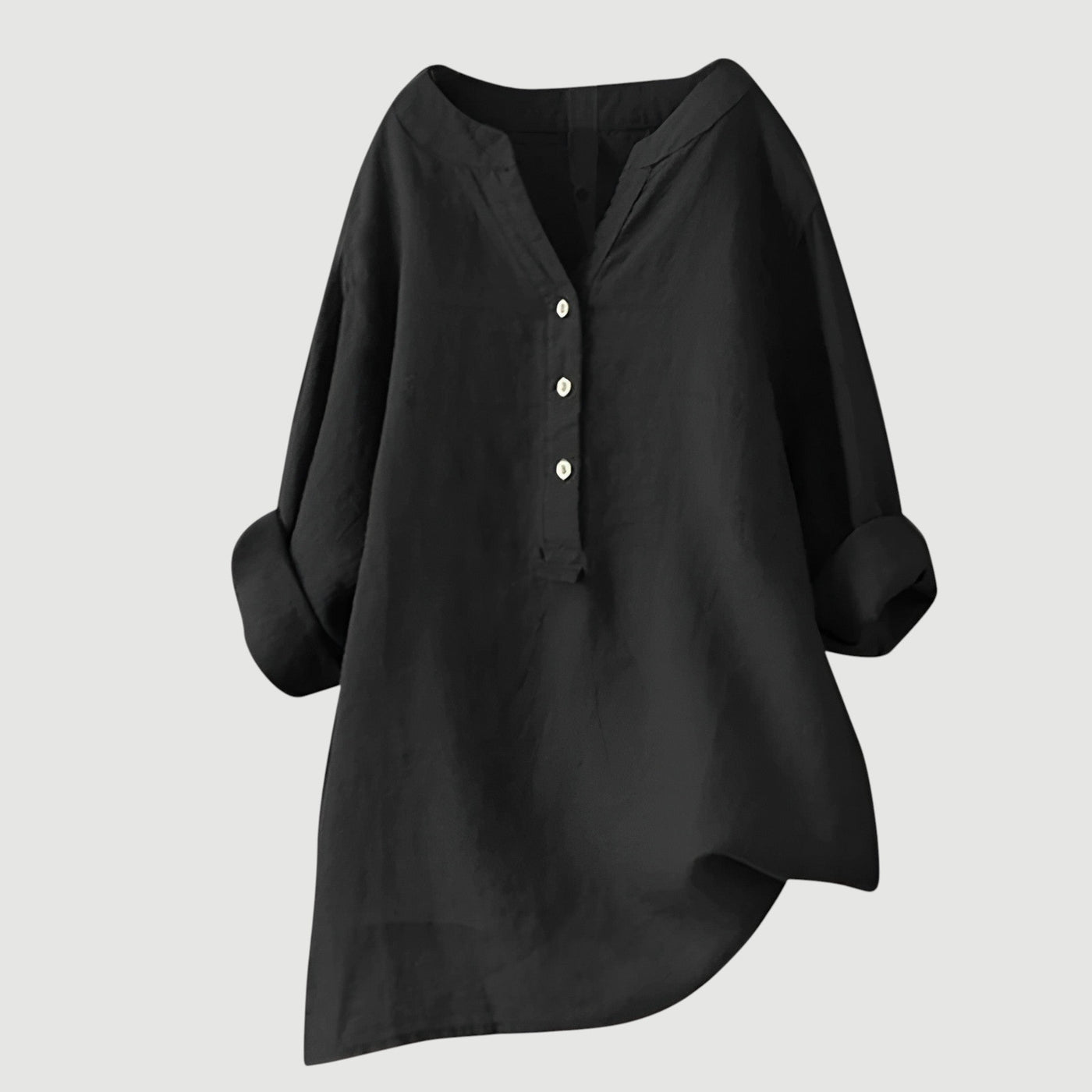 Freja™ - Luftig och Bekväm Linneskjorta med Knappar